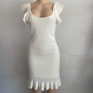 Elegant White Knit Dress